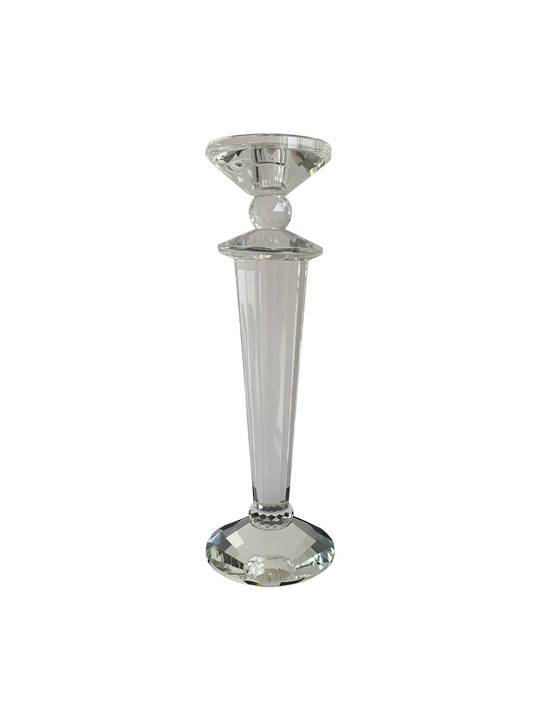 CRYSTAL CANDLE HOLDER CUT, TAPERED TOP TO BOTTOM MED